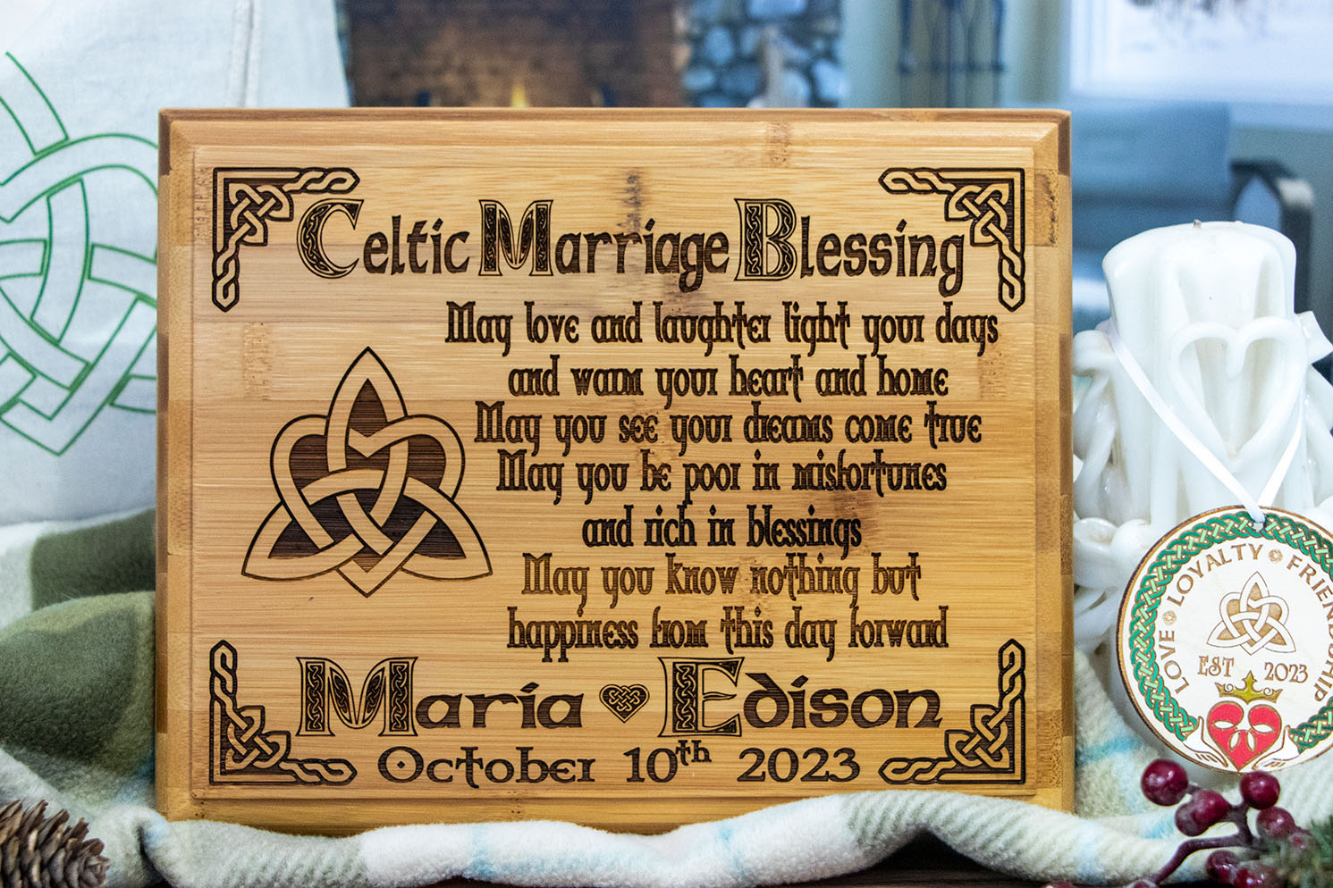 Custom wood photo engraving